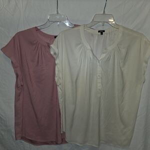 Women's Pink and Cream Blouses